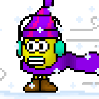 Emotikonka w fioletowym szaliku zimno mi